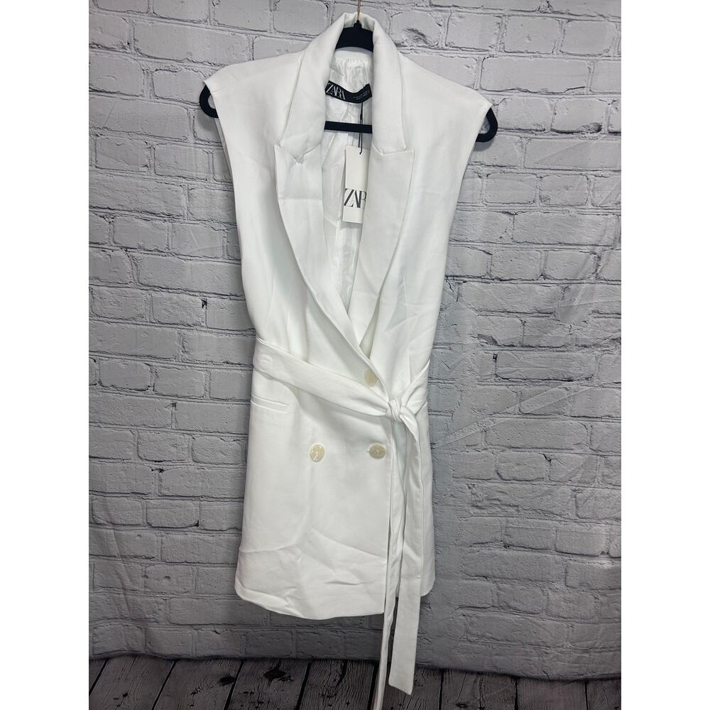 Zara White Sleeveless Blazer Dress - Picture 4 of 4